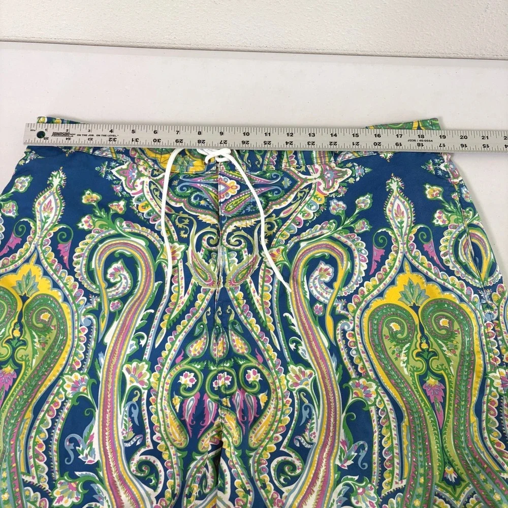 Polo Ralph Lauren Swim Trunks Mens XXL Blue Green Pink Paisley Board Shorts